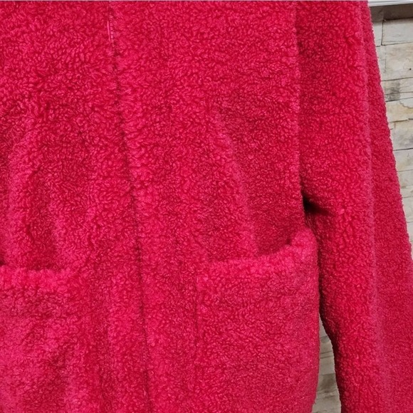 Sam Edelman pink faux fur fuzzy fleece‎ pink teddy jacket Size large new!!! - Picture 9 of 16